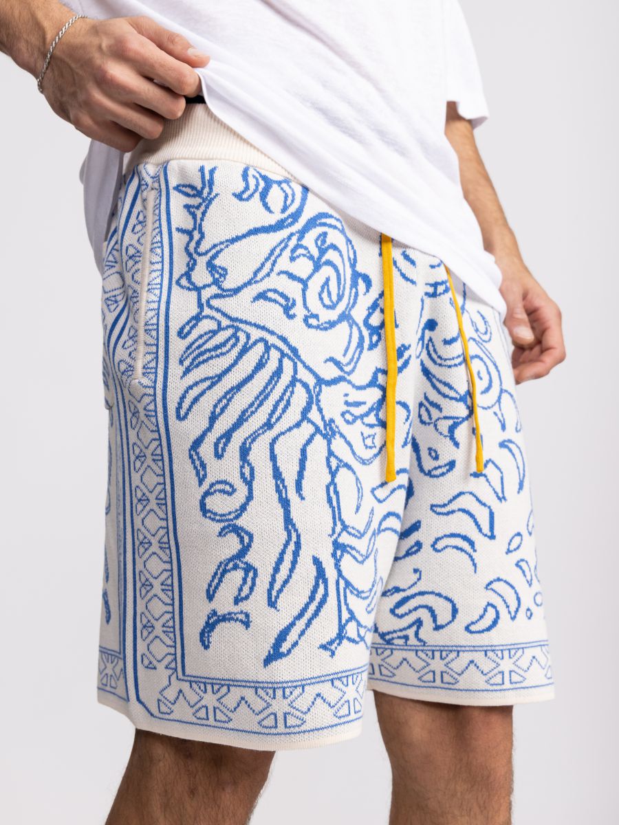 מכנסי ברמודה לגבר בהדפס גרפי