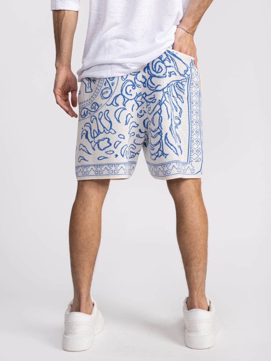 מכנסי ברמודה לגבר בהדפס גרפי