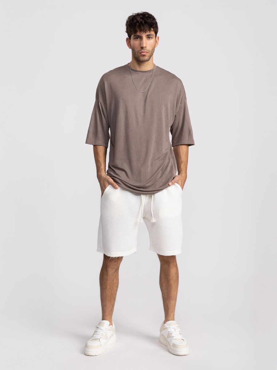 מכנסי ברמודה טקסטורה וופל