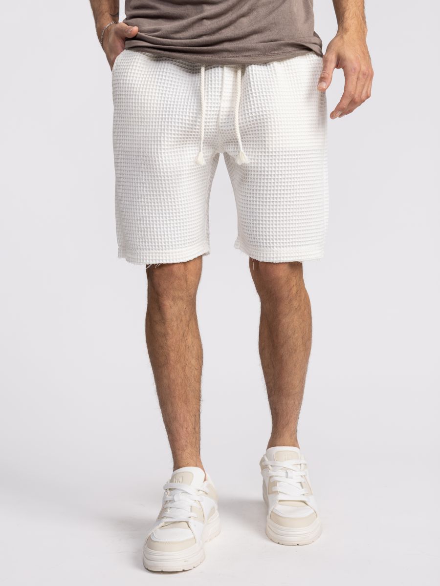 מכנסי ברמודה טקסטורה וופל