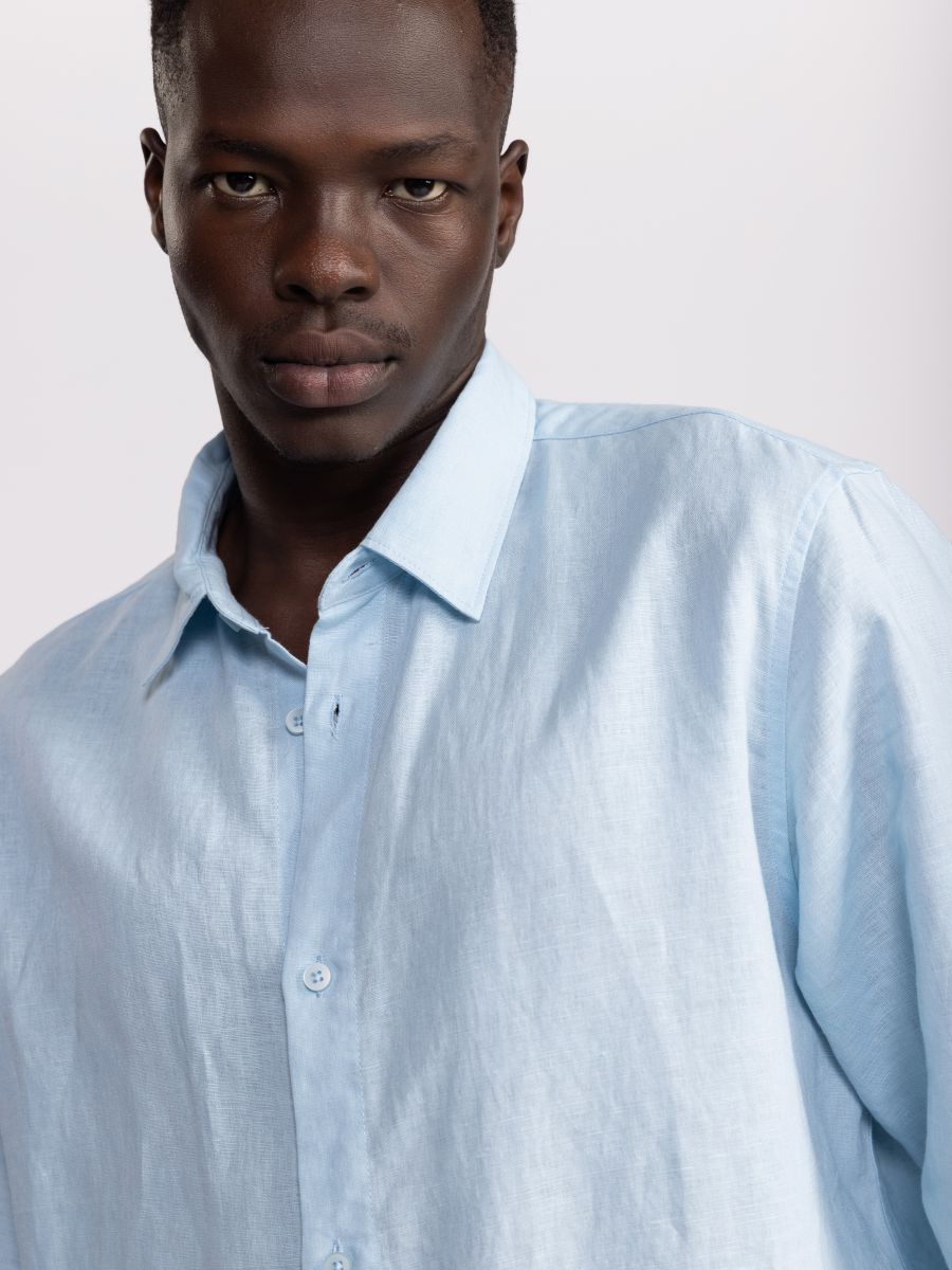 חולצה מכופתרת לגבר  מבד