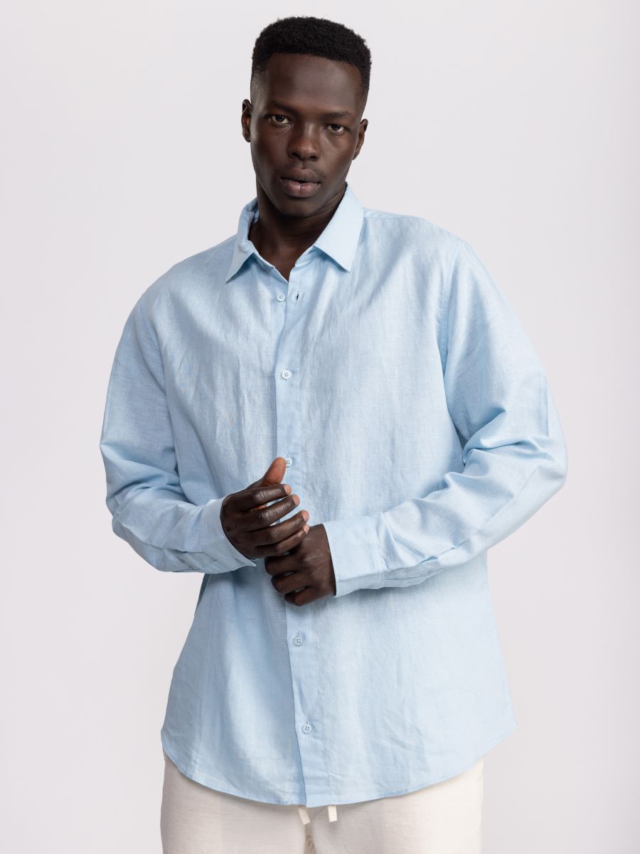 חולצה מכופתרת לגבר  מבד