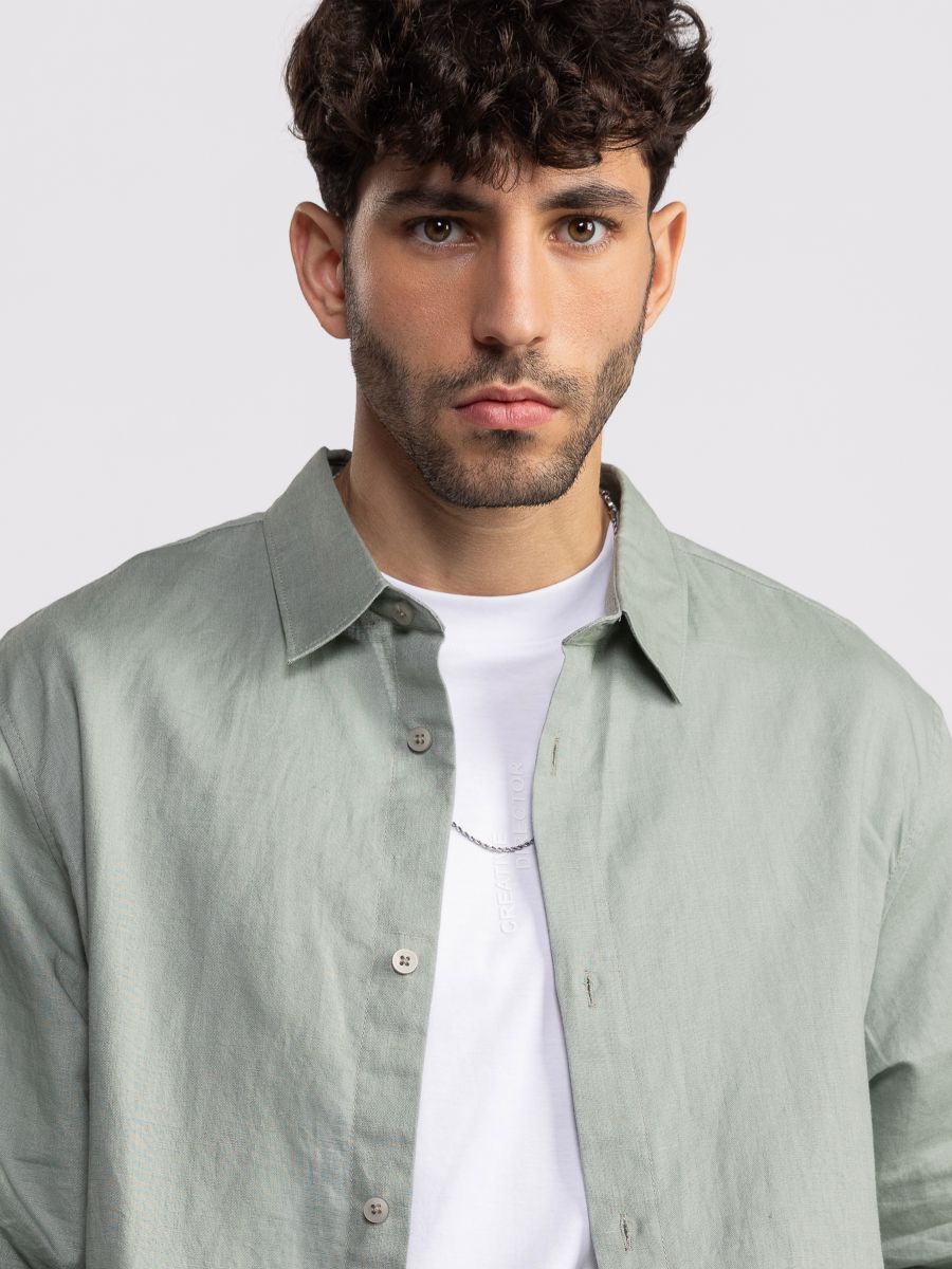 חולצה מכופתרת לגבר  מבד