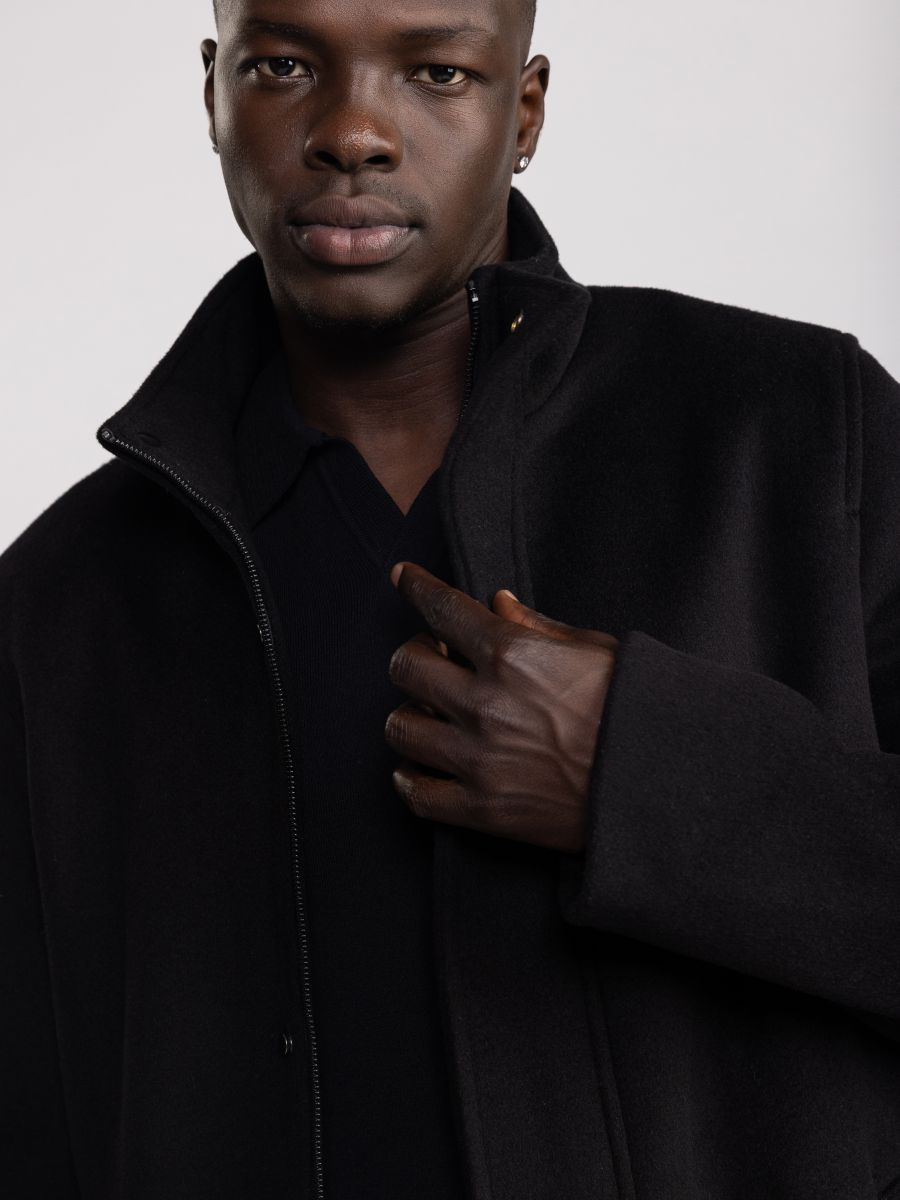 מעיל צמר ארוך לגבר