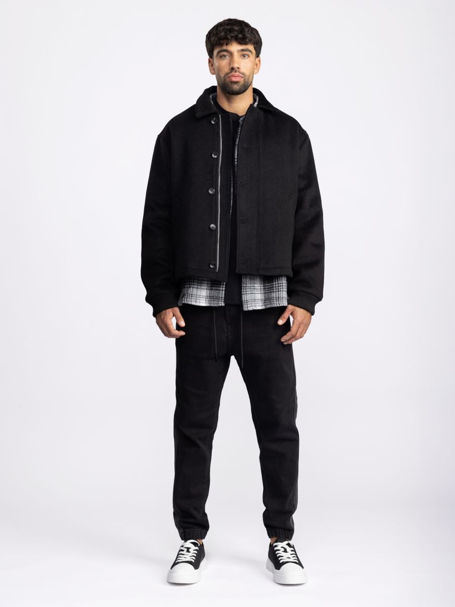 גקט קצר עם צווארון קורדרוי לגבר