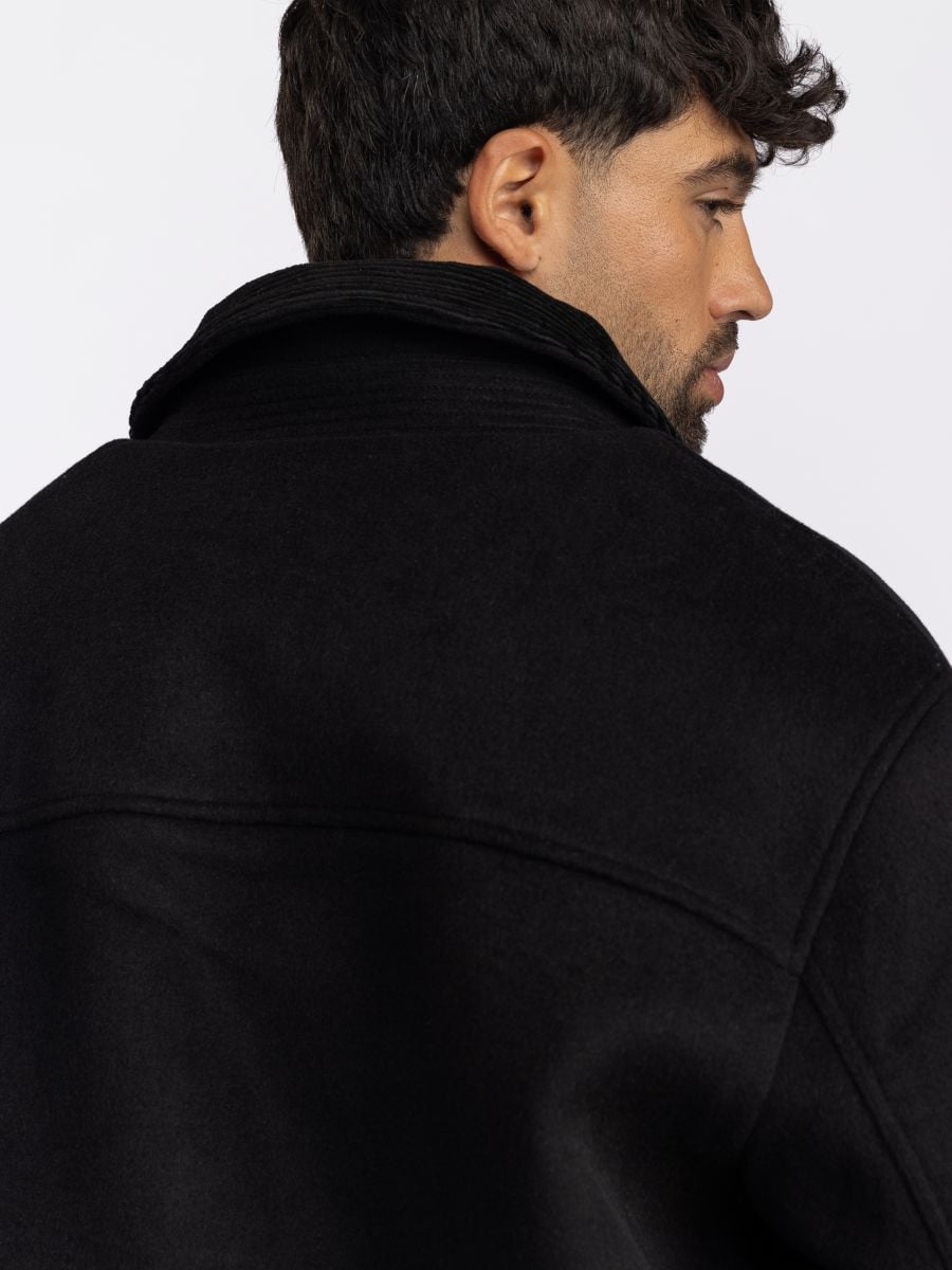 גקט קצר עם צווארון קורדרוי לגבר