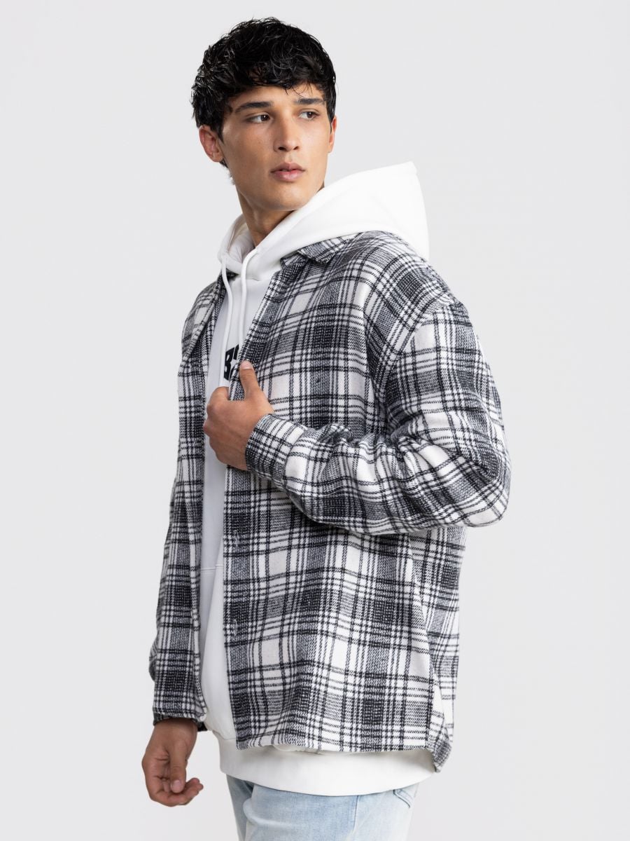 גקט אובר שירט משובץ לגבר