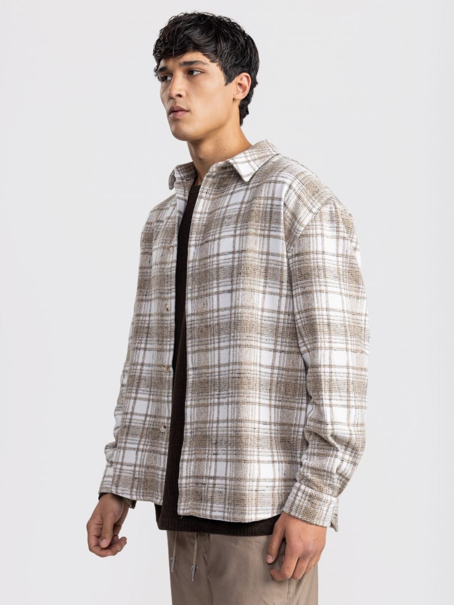 גקט אובר שירט משובץ לגבר