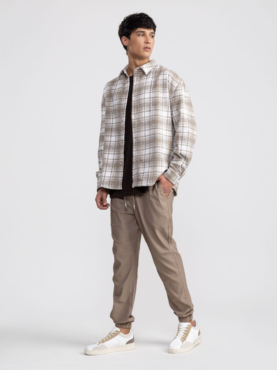 גקט אובר שירט משובץ לגבר