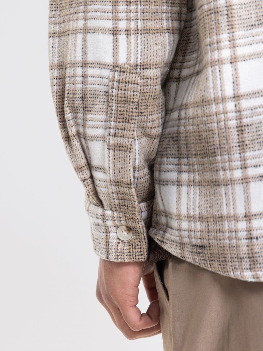 גקט אובר שירט משובץ לגבר