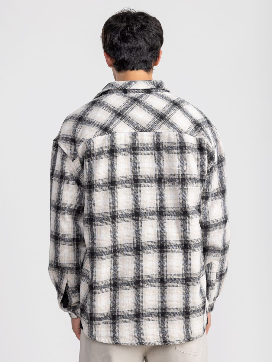 גקט אובר שירט משובץ עם כפתורים