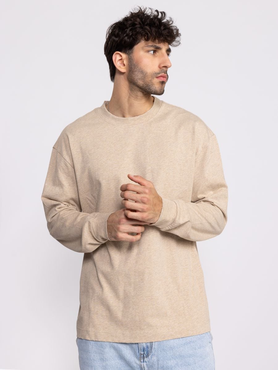 חולצת לונג סליב כותנה לגבר