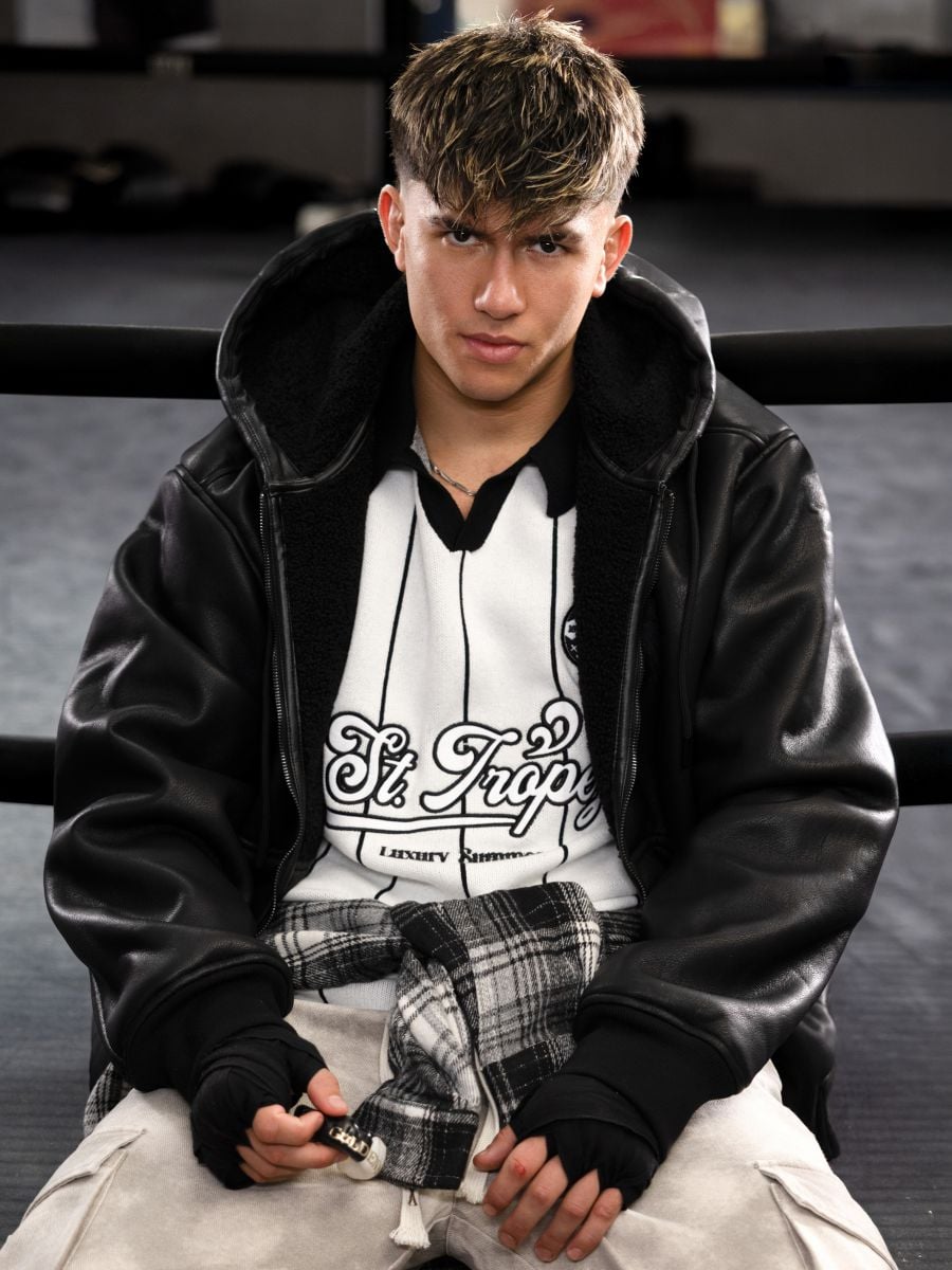 חולצת פולו סריג עם פסים לגבר