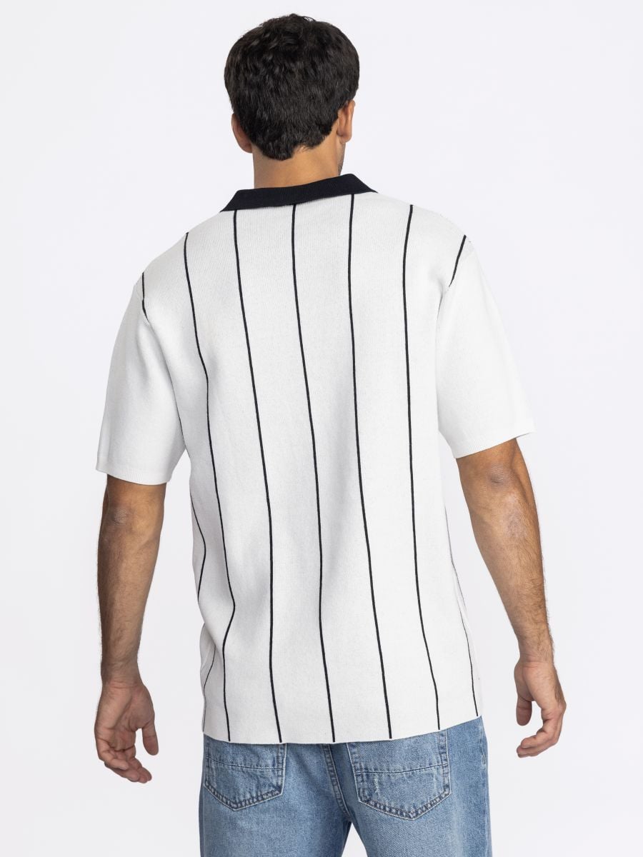 חולצת פולו סריג עם פסים לגבר