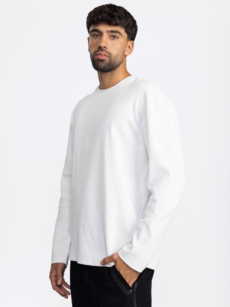 חולצת טי שירט לונג סלאב טקסטורלית