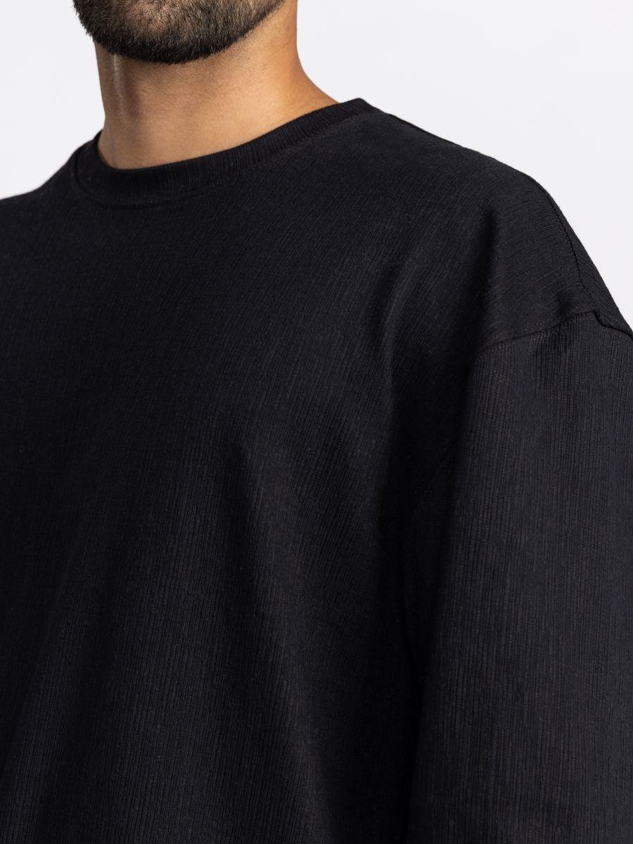 חולצת טי שירט לונג סלאב טקסטורלית