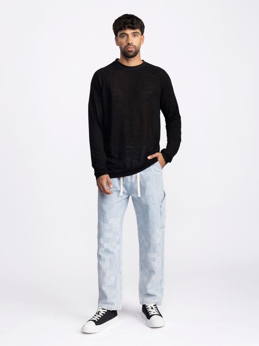 גינס לגבר עם  דוגמת פיקסלים