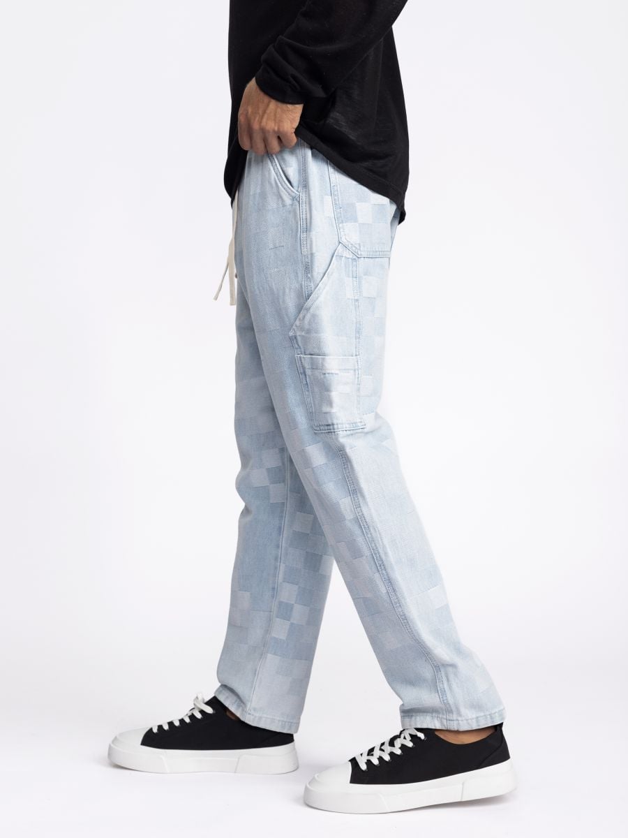 גינס לגבר עם  דוגמת פיקסלים