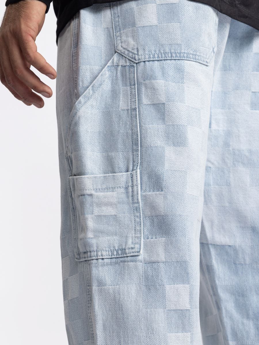 גינס לגבר עם  דוגמת פיקסלים