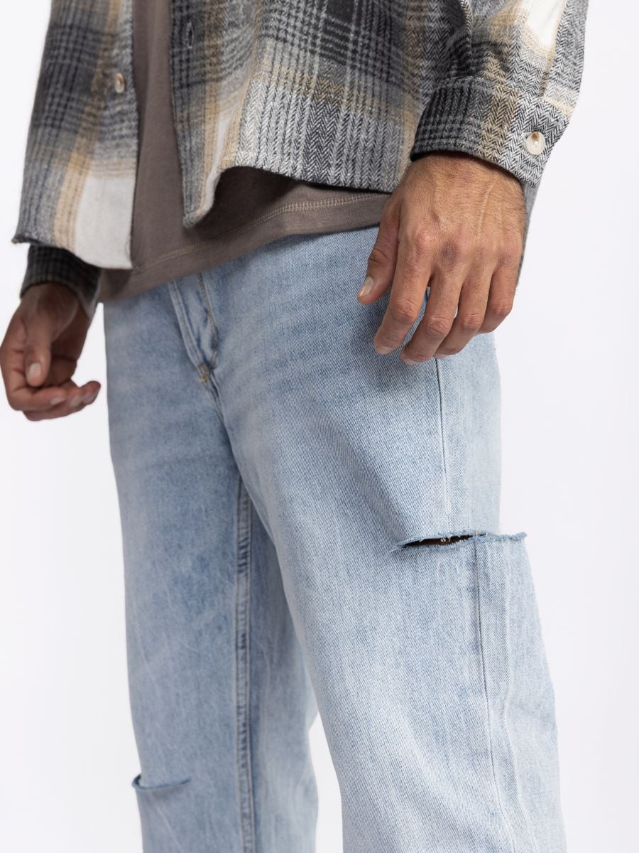 ג’’ינס קרעים משופשף לגבר