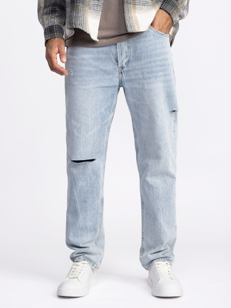 ג’’ינס קרעים משופשף לגבר