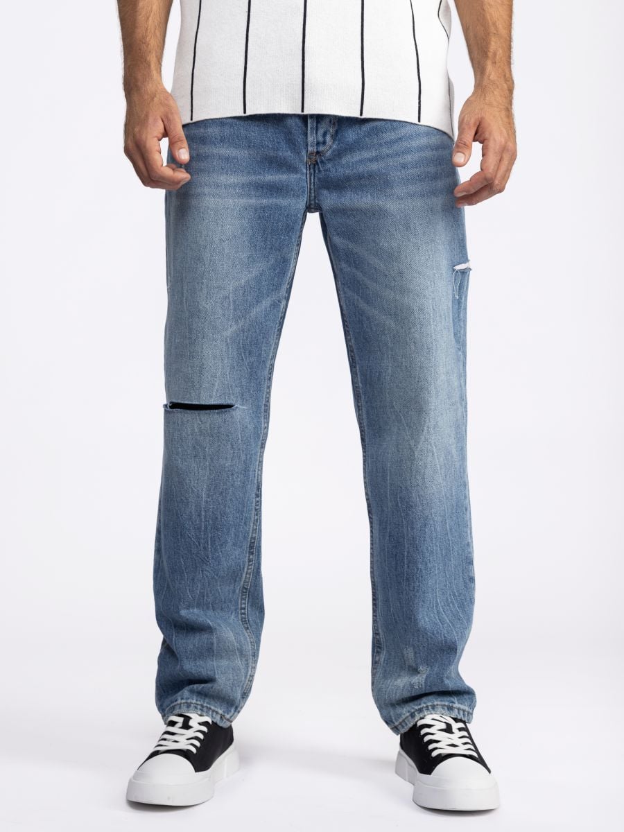 ג’’ינס קרעים משופשף לגבר