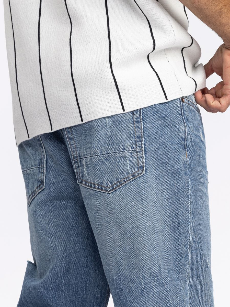 ג’’ינס קרעים משופשף לגבר