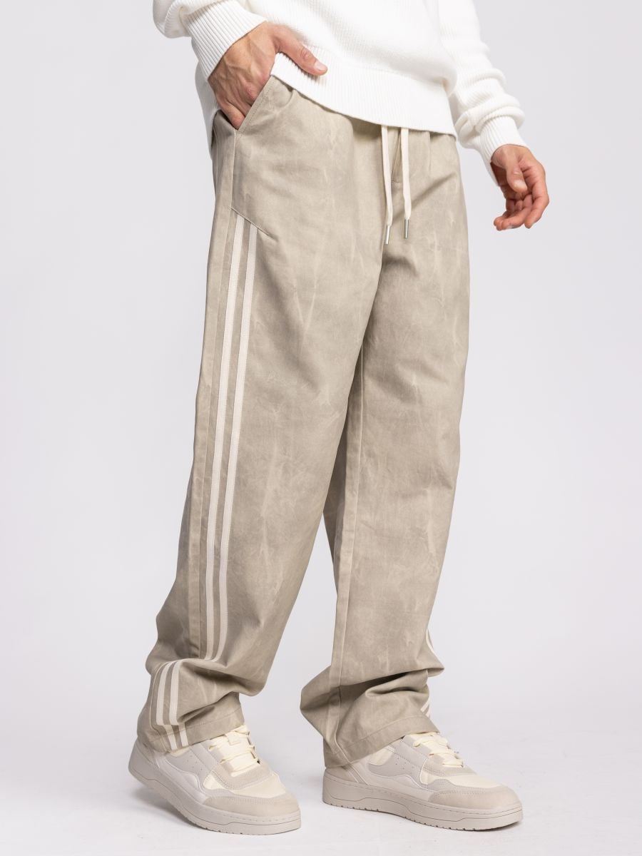 מכנסי בד עם פסי צד