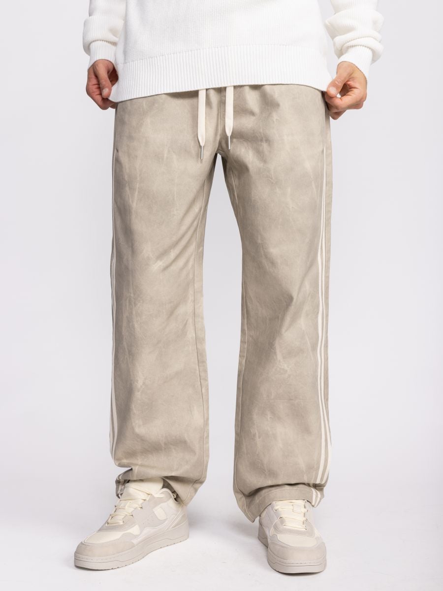 מכנסי בד עם פסי צד