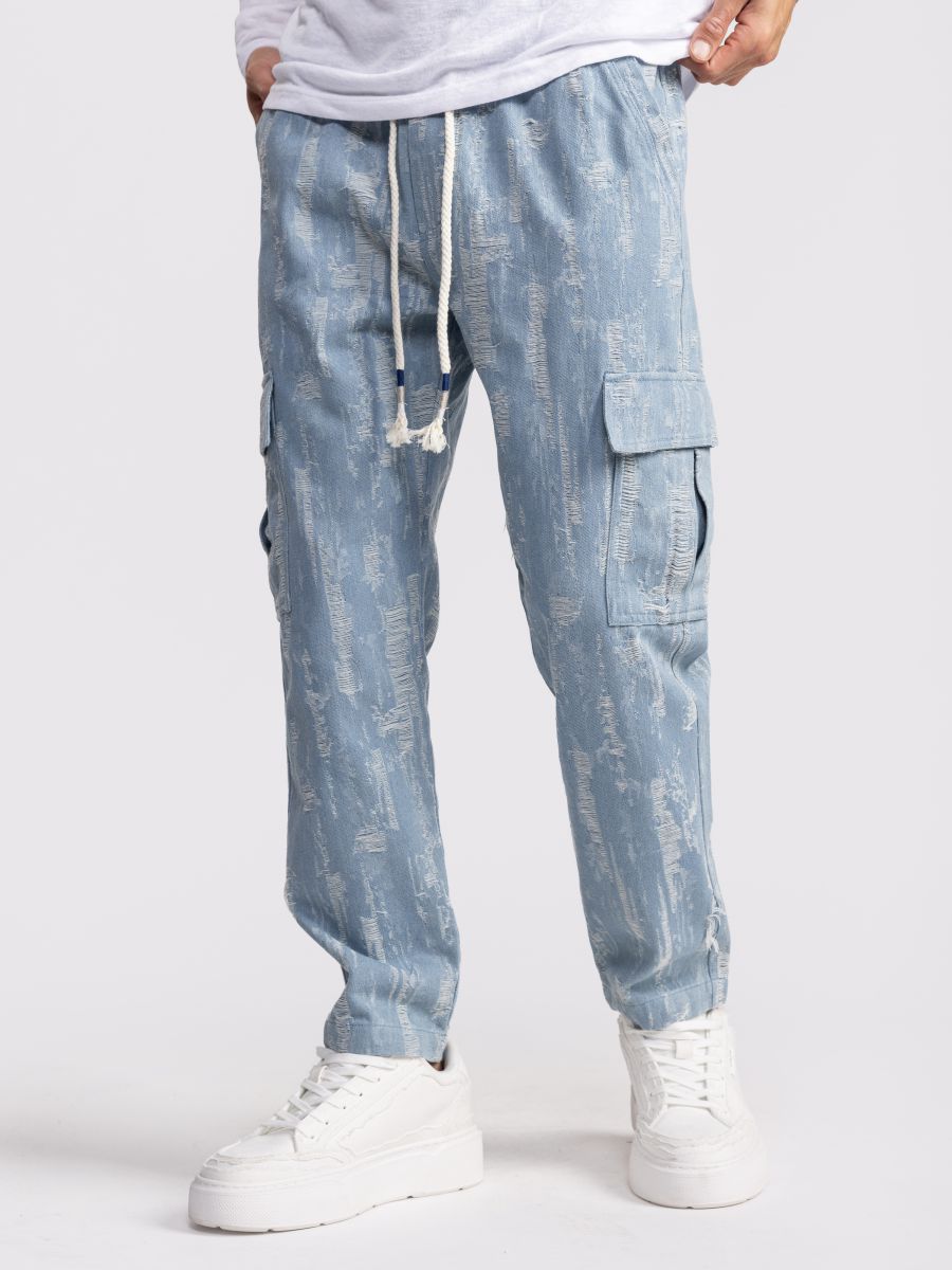 מכנסי דגמח דנים עם אפקט קרעים