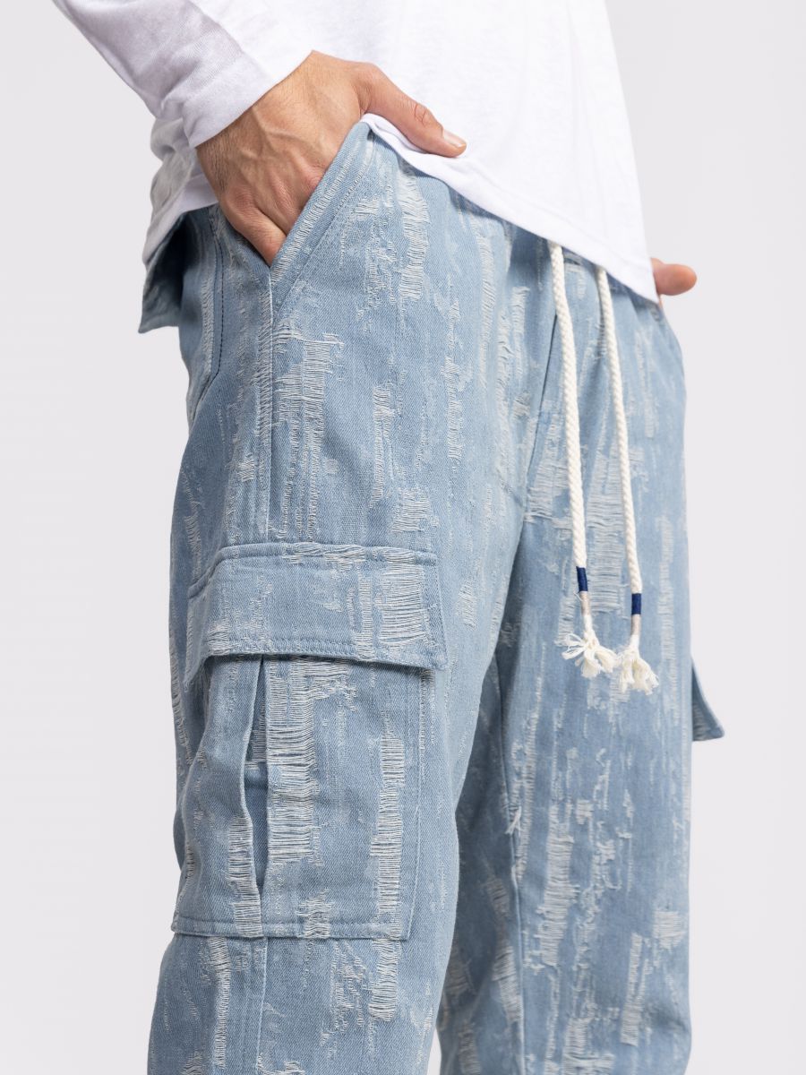 מכנסי דגמח דנים עם אפקט קרעים