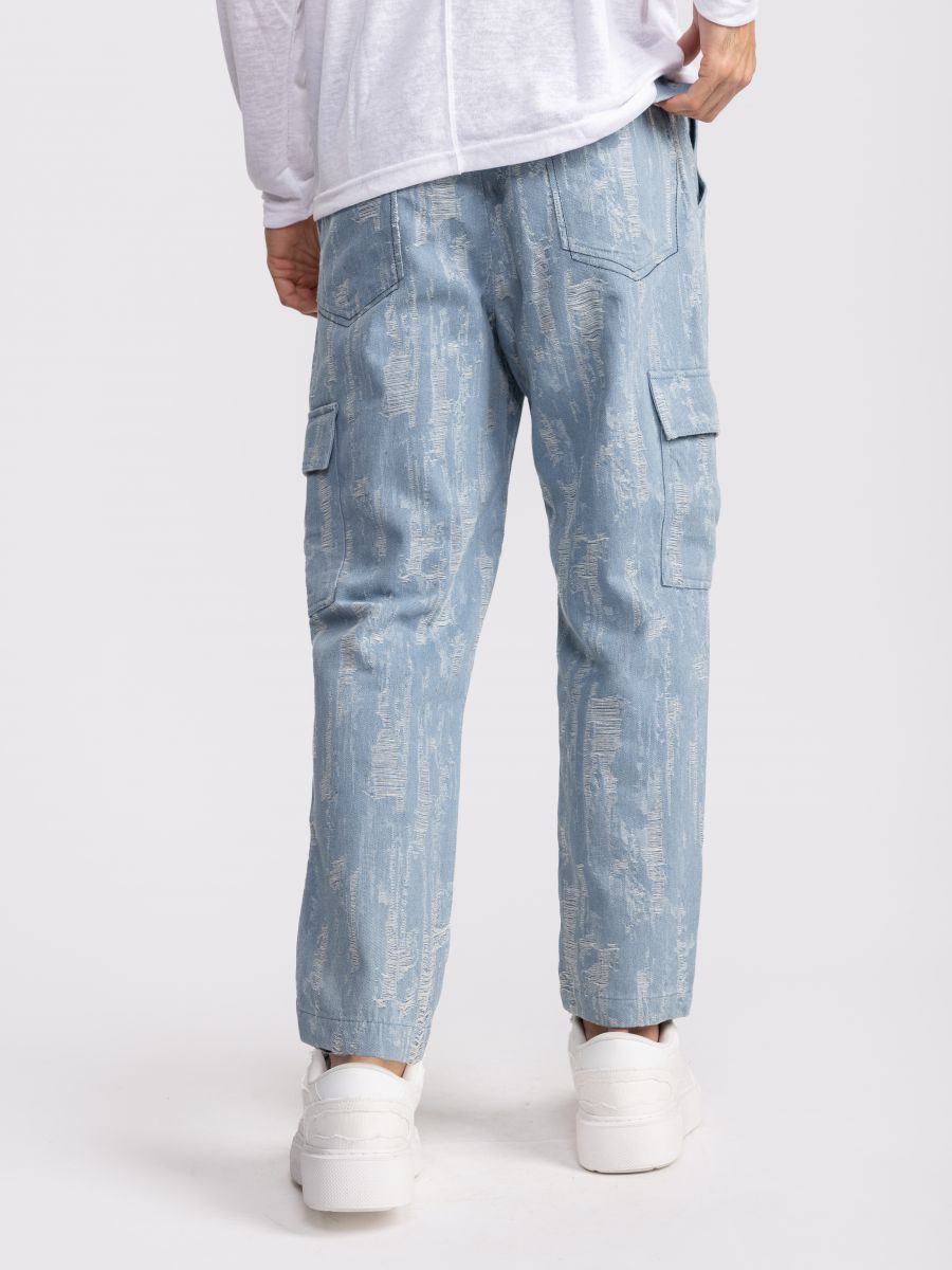 מכנסי דגמח דנים עם אפקט קרעים