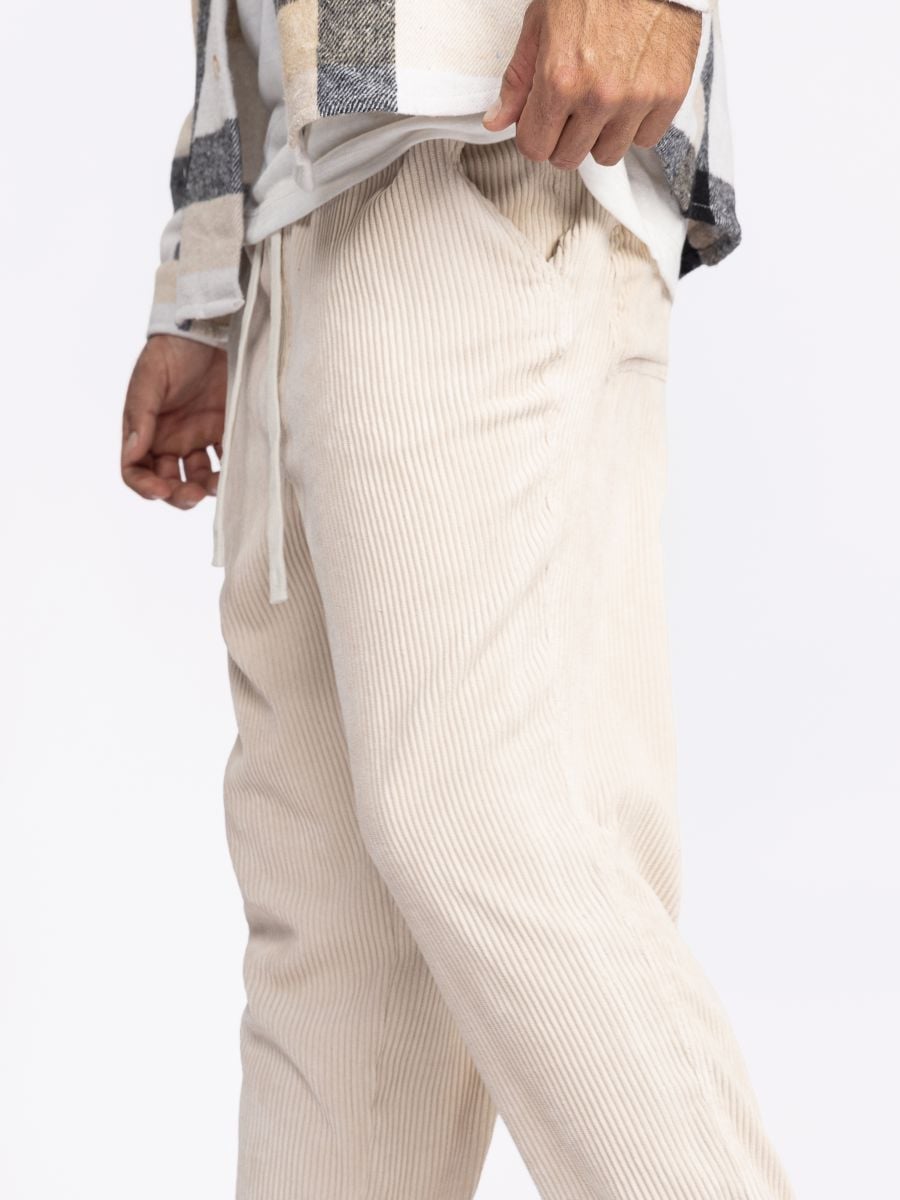 מכנסי בד קורדרוי ארוכים לגבר