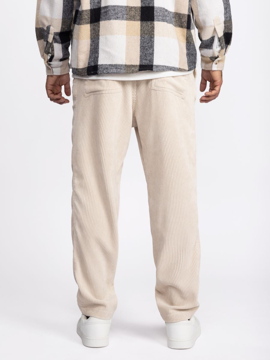 מכנסי בד קורדרוי ארוכים לגבר