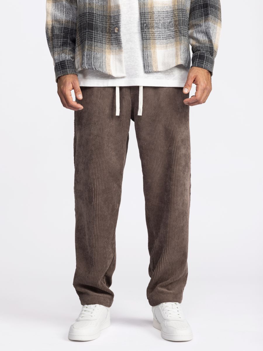 מכנסי בד קורדרוי ארוכים לגבר