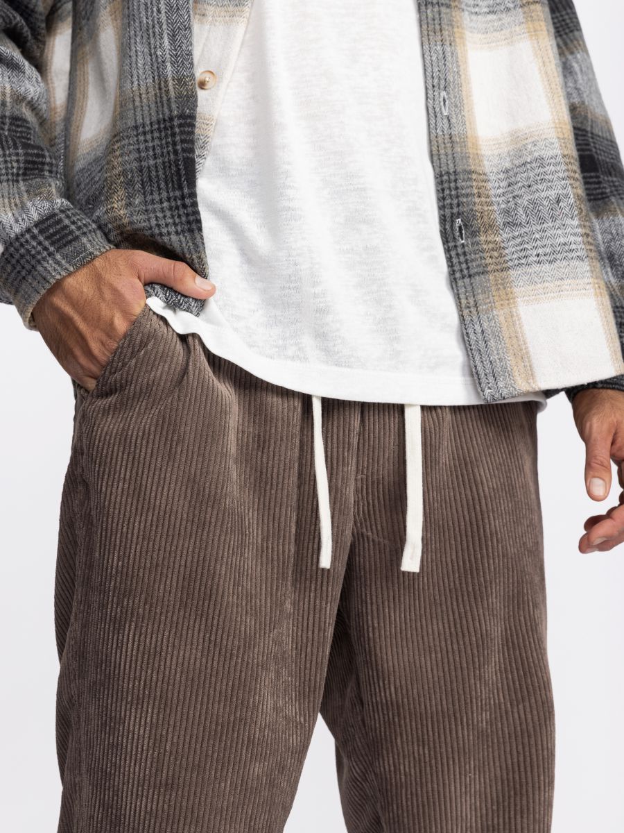 מכנסי בד קורדרוי ארוכים לגבר