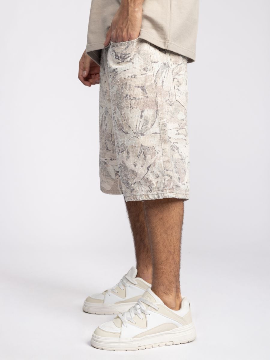 ברמודות בד לגבר בהדפס טרופי