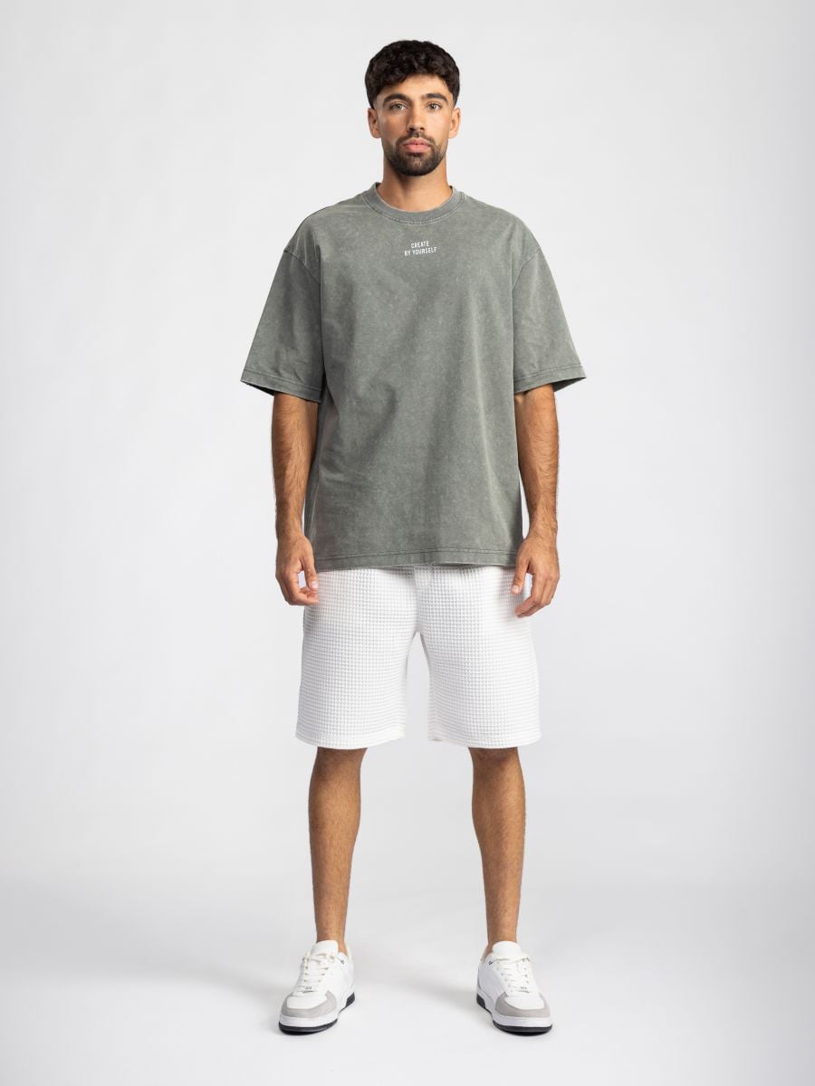 מכנסי וופל קצרים לגבר עם שרוך קשירה