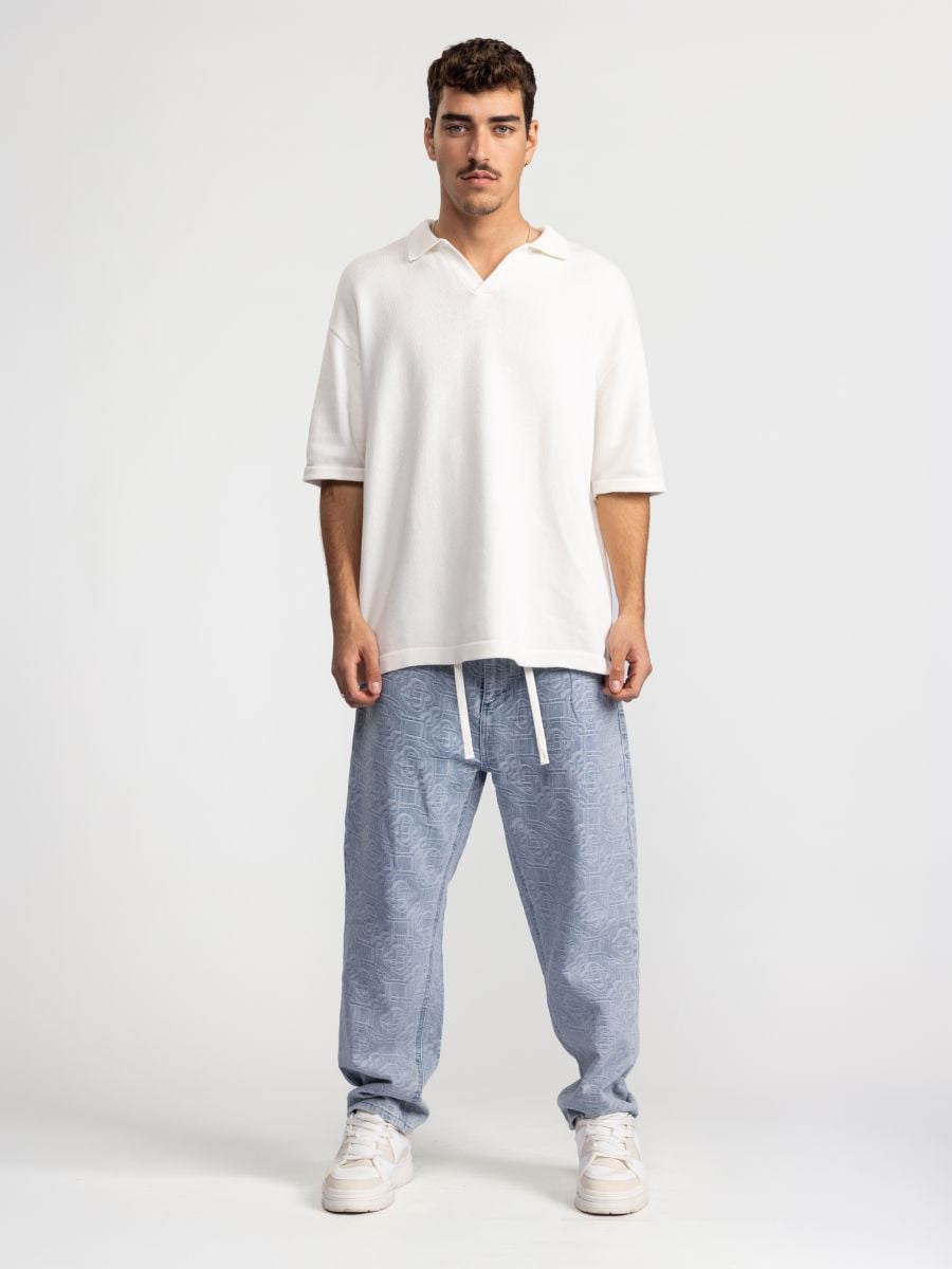 גינס לגבר עם דוגמת טקסטורה