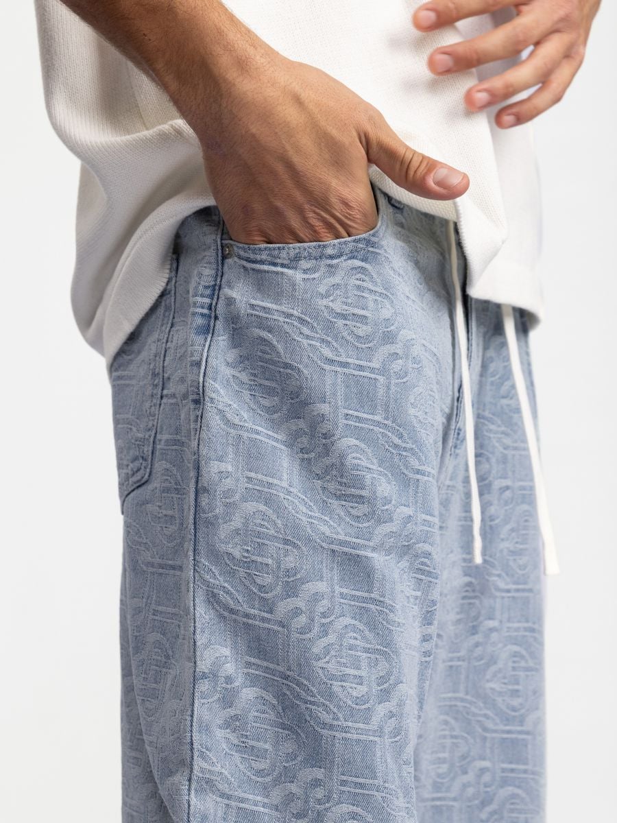 גינס לגבר עם דוגמת טקסטורה