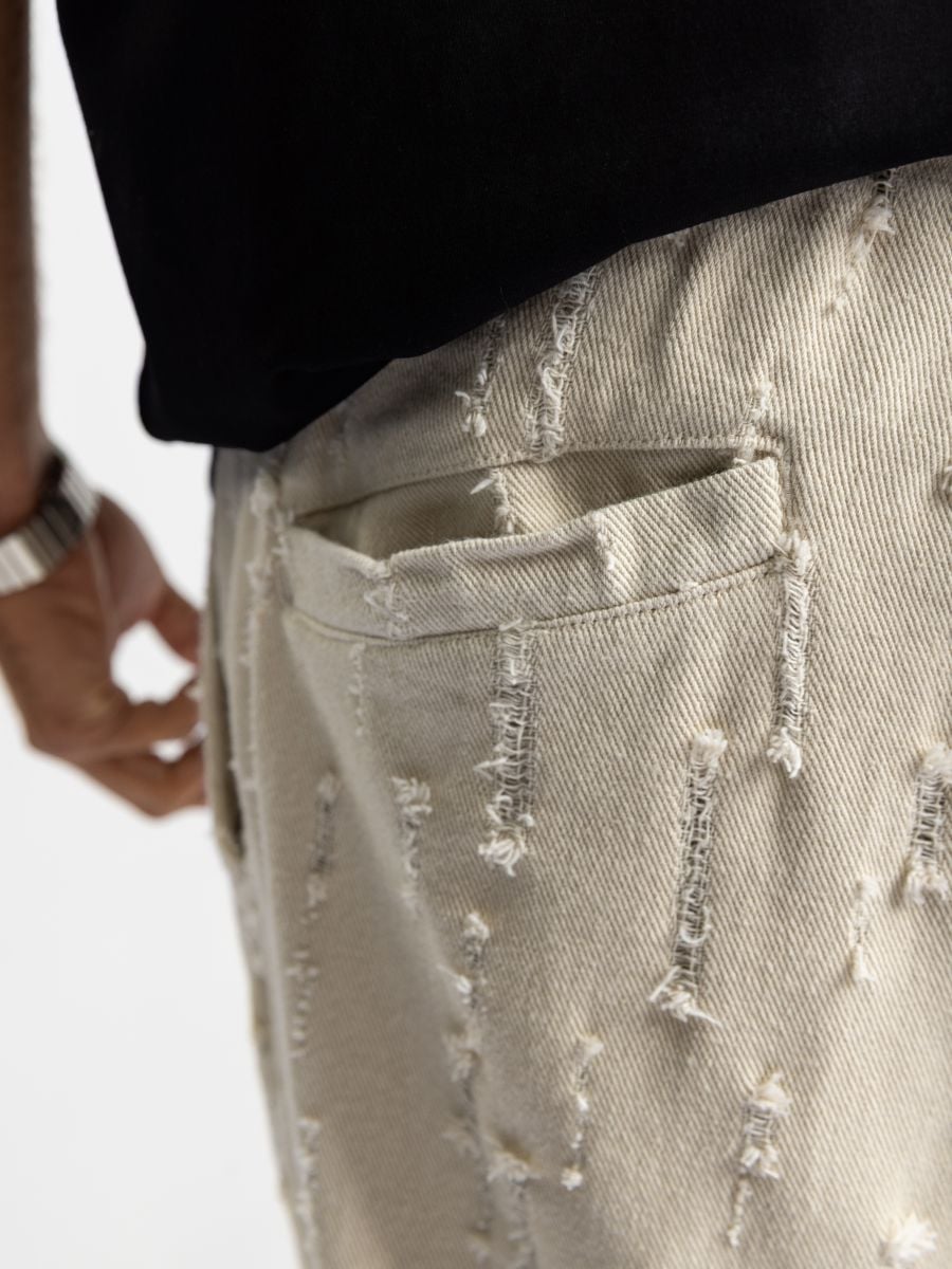 מכנסי בד לגבר בטקסטורה פרומה