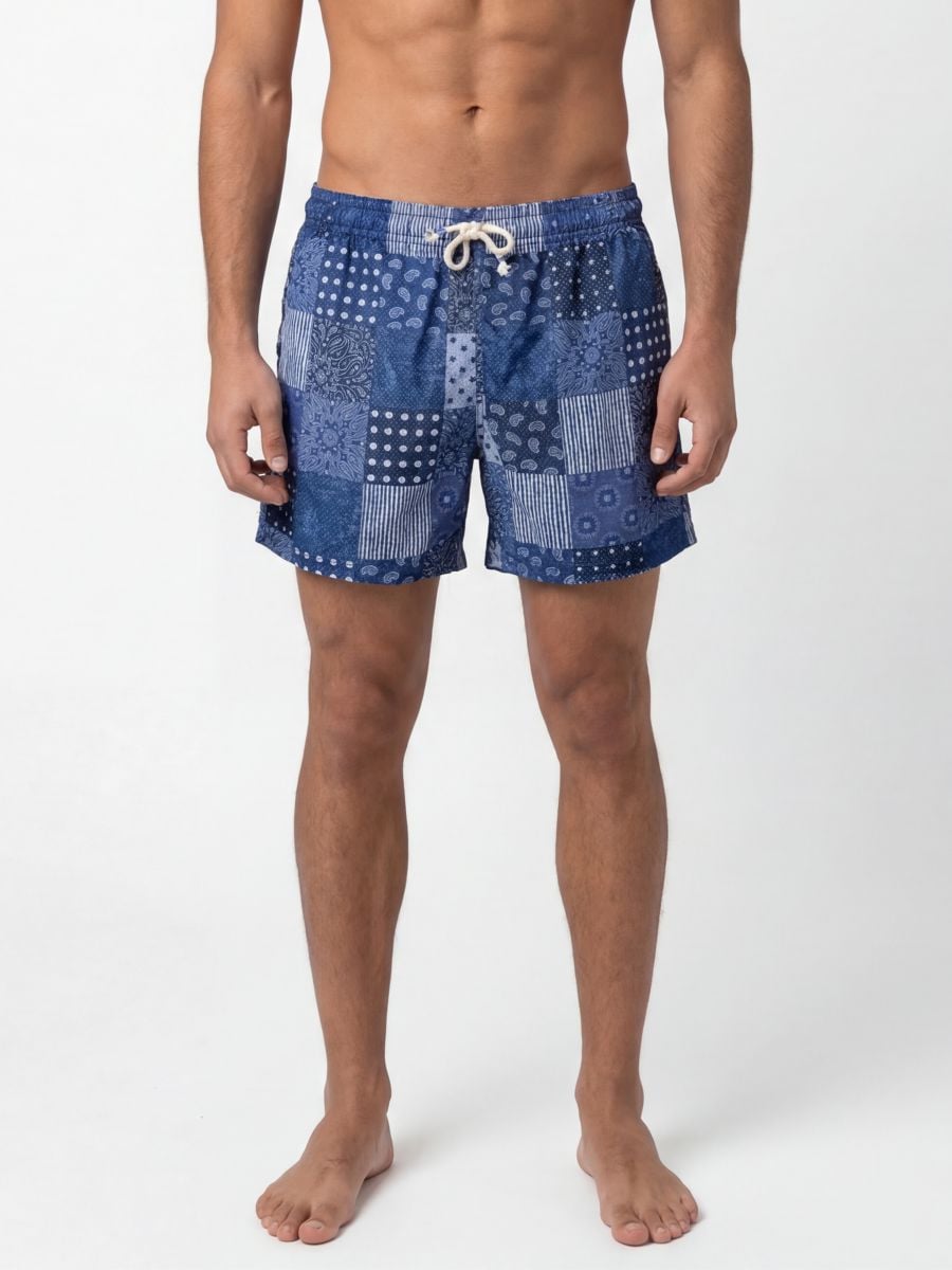 בגדי-ים עם הדפס פאץ’’ בנדנה