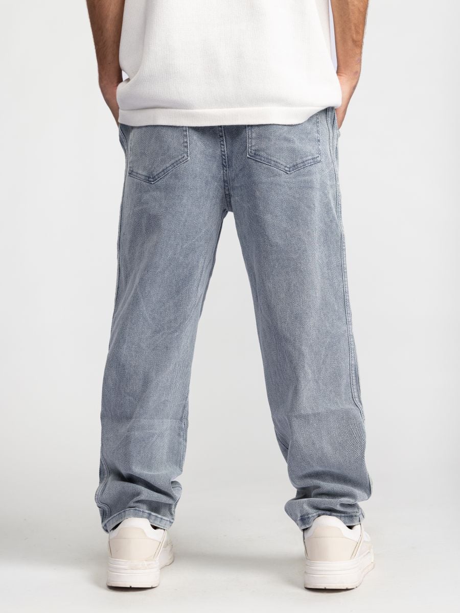 מכמכנסי בד דנים עם שרוך קשירה